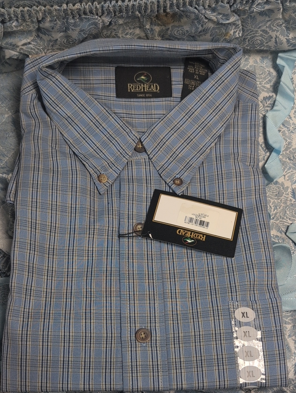 RedHead Men's Blue Plaid Button-Down Shirt